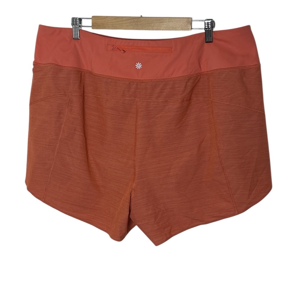 Athleta Shorts Women's‎ Size 2X Plus  Orange Lined Athleisure Workout Stretch